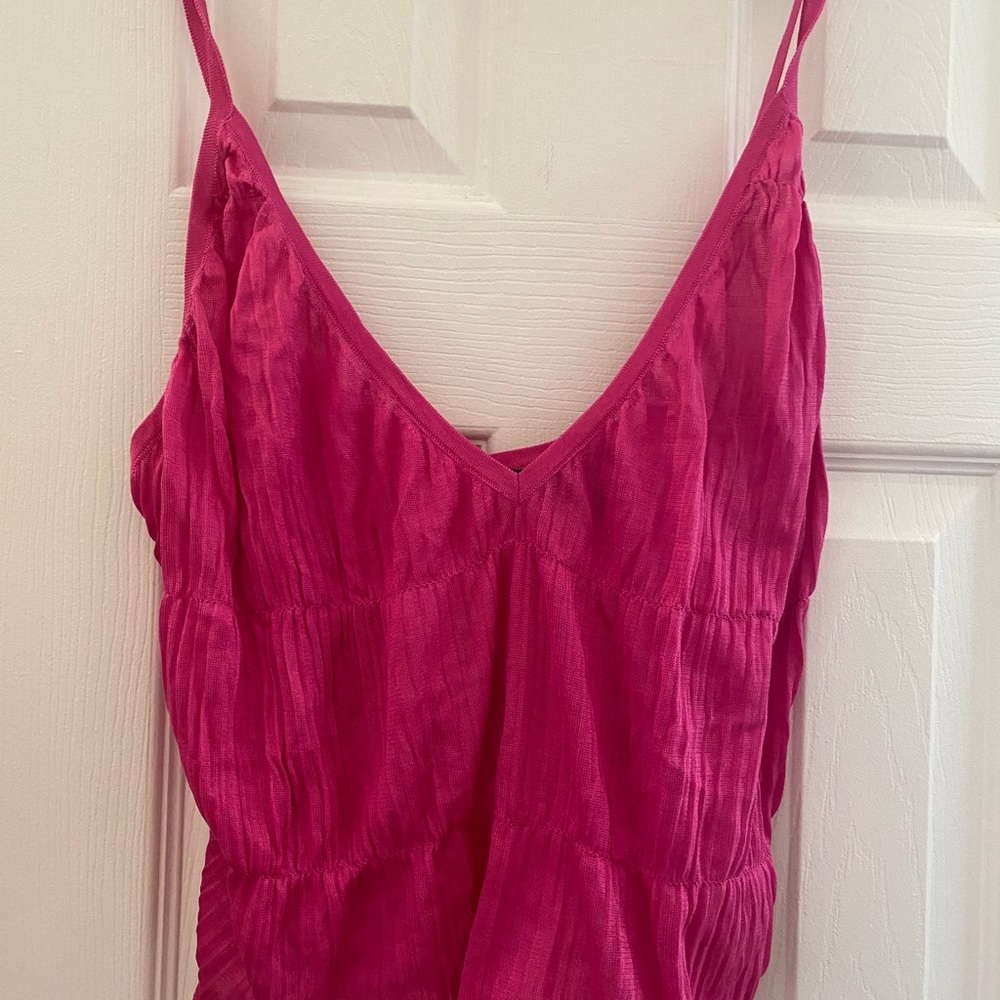 Gucci Hot Pink Silk Ruched Tank Top M